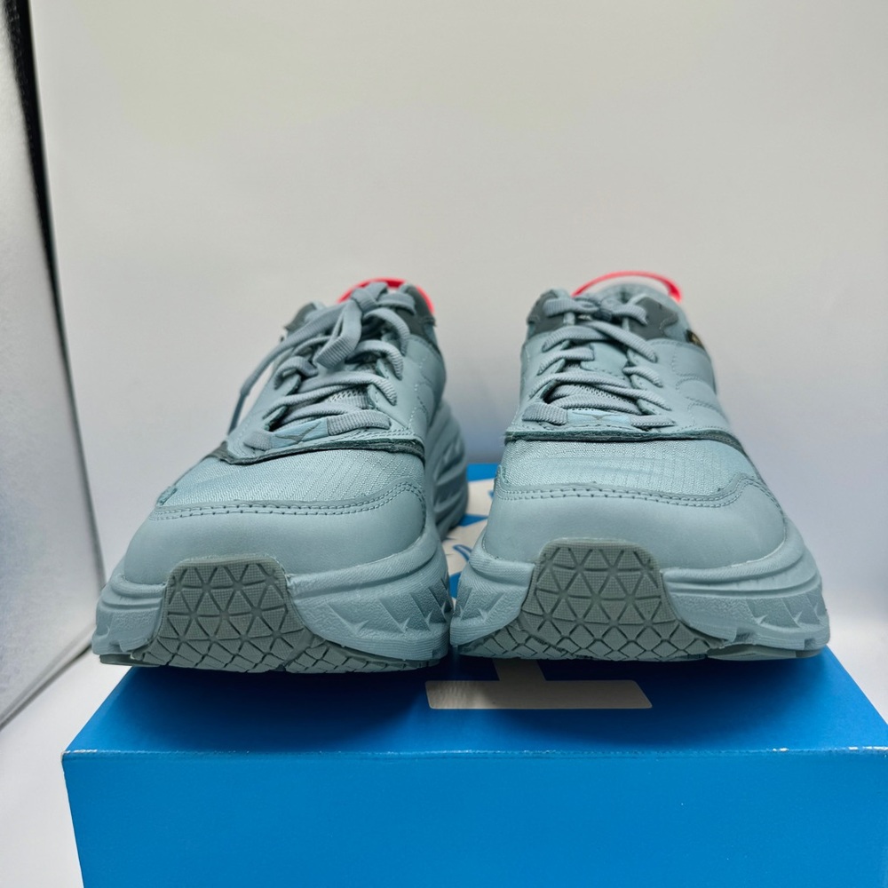 NWT Hoka Bondi L Leather GTX GoreTex U Unisex Stone Goblin Blue Cushioned Shoes - Picture 7 of 16